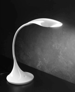 Abat-jouir lampada da scrivania moderna bianca lucida led 4.5w 3000k