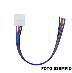 Gea luce confezione 10 pz connettore singolo con cavo 15cm per strip led rgb 10mm