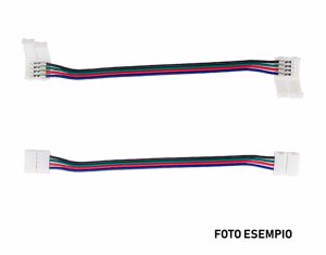 Gea luce confezione 10 pz doppio connettore con cavo 15cm per striscia led rgb 10mm