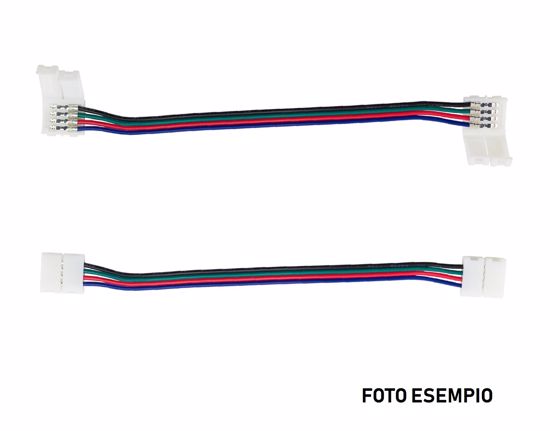 Gea led confezione 10 pz doppio connettore con cavo 15cm per striscia led rgb 10mm