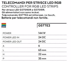 Gea led telecomando ad infrarossi no touch per strisce led rgb