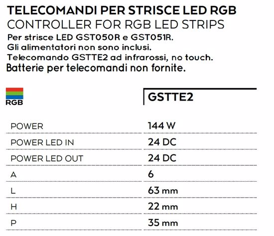 Gea luce telecomando ad infrarossi no touch per strisce led rgb