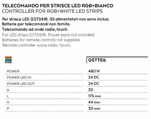 Gea luce telecomando per strisce led rgb+bianco gstte6
