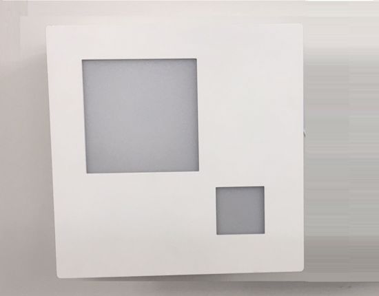 Plafoniera led 12w 3000k 18cm quadrata bianca moderna isyluce checker board