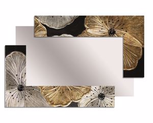 Specchiera da parete 120x80 decorativo cornice oro nero argento floreale