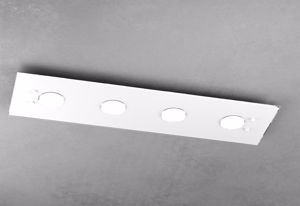 Plafoniera led per cucina toplight path vetro bianco lucido 4 luci