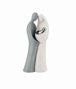 Piccola statuina miniatura presepe h13 grigio design moderno minimalista