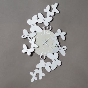 Orologio da parete farfalle moderno bianco