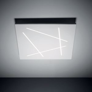 Plafoniera led 31w 3000k vivida flat quadrata moderna bianca tagli di luce