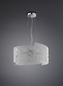 Lampadario moderno design vetro serigrafato per soggiorno fp