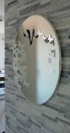 Specchio da parete moderno farfalle bianche