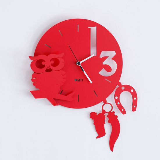 Orologio da parete rotondo design moderno rosso