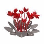 Centrotavola soprammobile moderno metallo fiori ardesia rosso