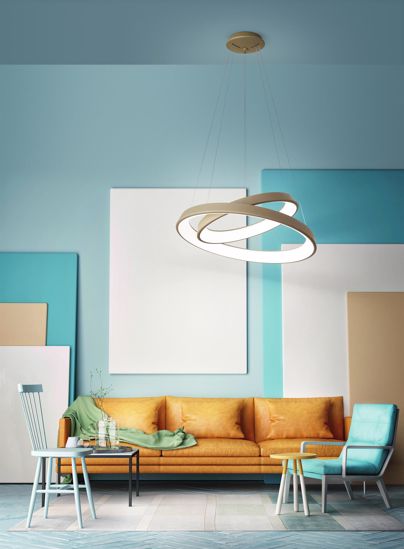 Affralux lampadario anelli diodi sabbia led 82w 3200k moderno per soggiorno
