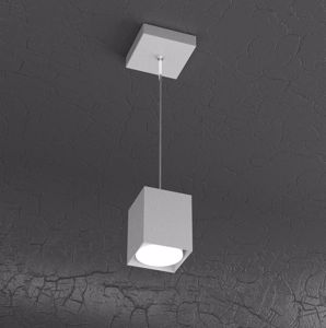 Lampada pendente grigio per cucina moderna cubo top light plate
