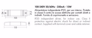 Driver trasformatore ts406 max 15w 100-240v 50/60hz 350ma