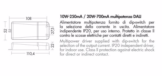 Driver multipotenza dali 10w-250ma 20w-700ma