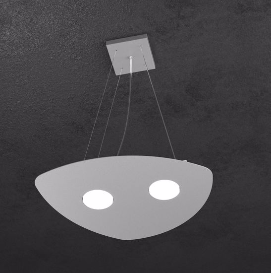 Lampadari da cucina moderni 2 led intercambiabili in metallo grigio toplight shape