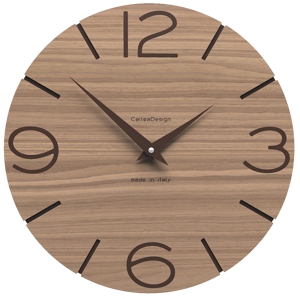 Callea design smile orologio da muro moderno legno noce canaletto