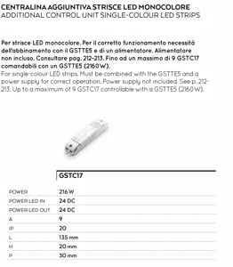 Gea luce centralina aggiuntiva per strisce led monocolore