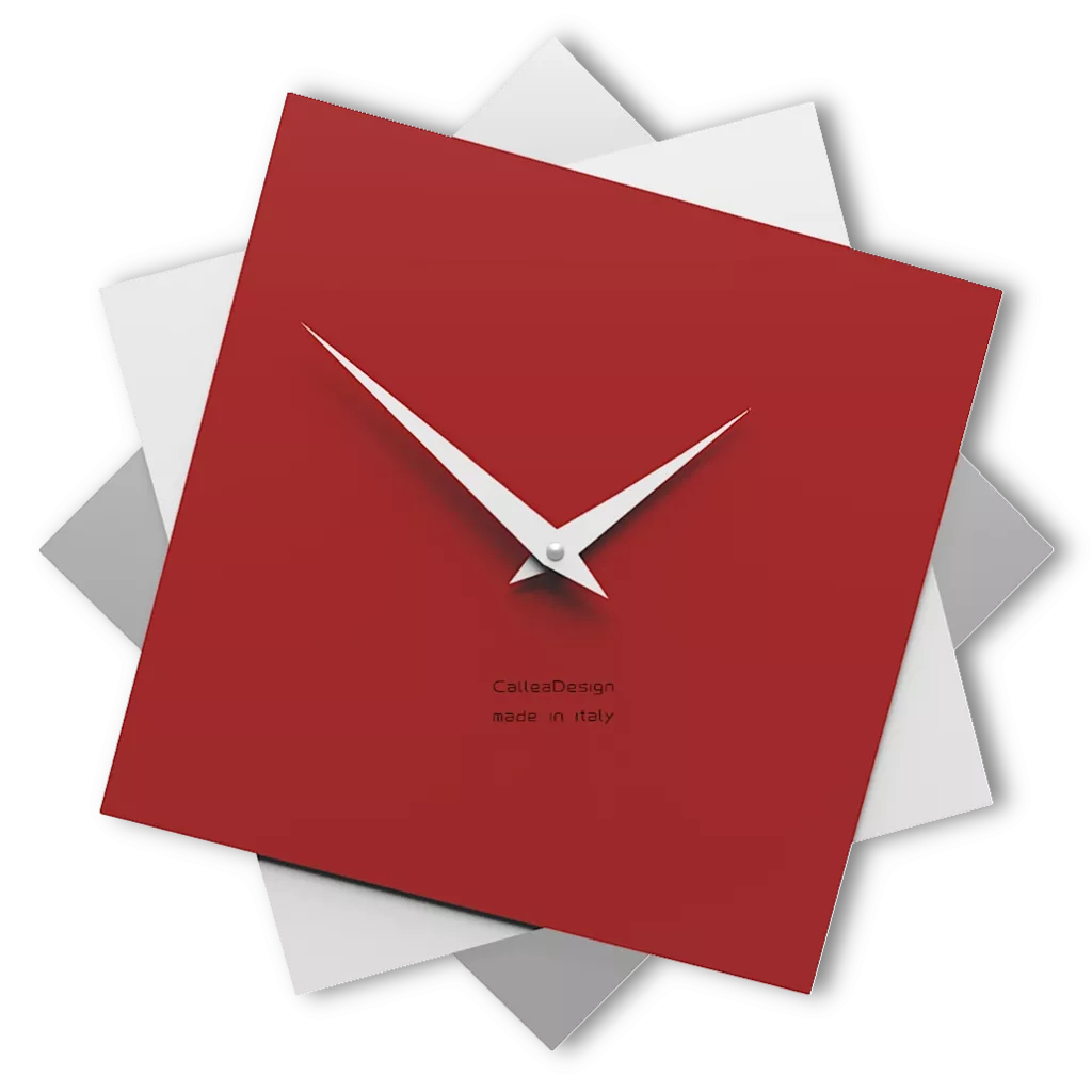 Orologio moderno da parete 35cm rosso rubino bianco grigio callea