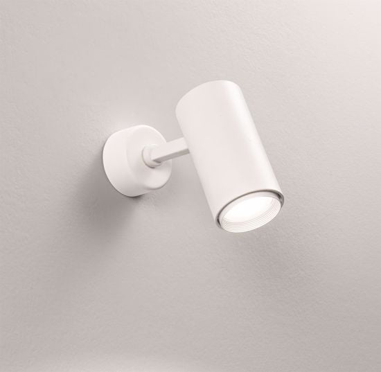 Lampada da parete applique cilindro bianco luce orientabile isyluce