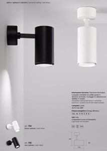 Isyluce lampada da parete cilindro bianco luce orientabile