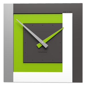 Callea design clock40 stripes orologio a parete moderno verde mela bianco grigio