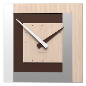 Moderno orologio a parete rovere decape callea design clock40 stripes