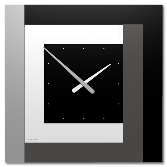 Callea design stripes clock63 moderno orologio da parete nero