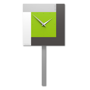 Moderno orologio a pendolo da muro callea design stripes verde mela