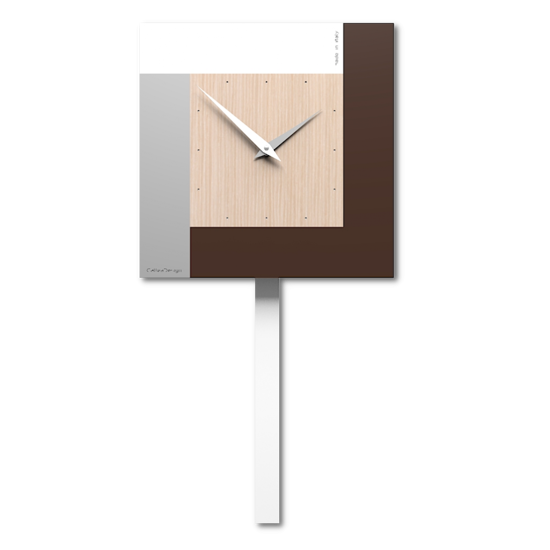 Callea design stripes orologio da muro moderno a pendolo rovere decape