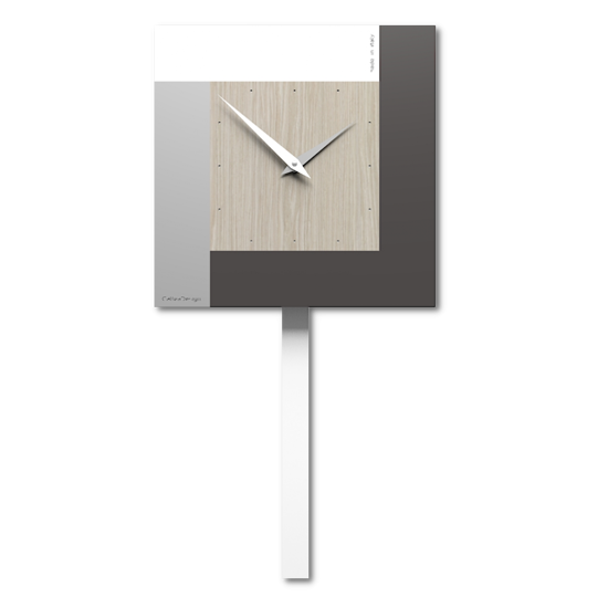 Callea design stripes orologio a pendolo a parete moderno rovere breeze