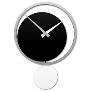 Orologio a pendolo da parete moderno nero bianco grigio callea design eclipse