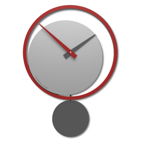 Callea design eclipse orologio moderno a pendolo rosso rubino grigio