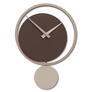 Orologio a pendolo legno da parete design moderno cioccolato tortora
