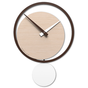 Callea design eclipse orologio a pendolo moderno da muro rovere decape&apos; bianco
