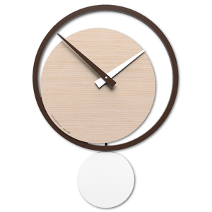 Callea design eclipse orologio a pendolo moderno da muro rovere decape&apos; bianco