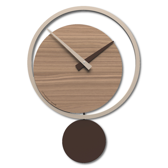 Eclipse callea design orologio da parete moderno a pendolo noce canaletto