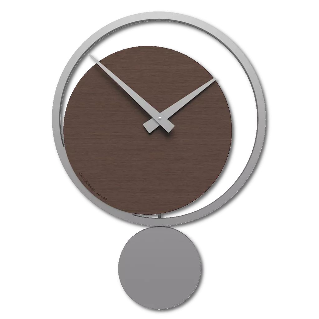 Orologio a pendolo moderno da muro rovere wenge' eclipse callea design  - 11-010-89