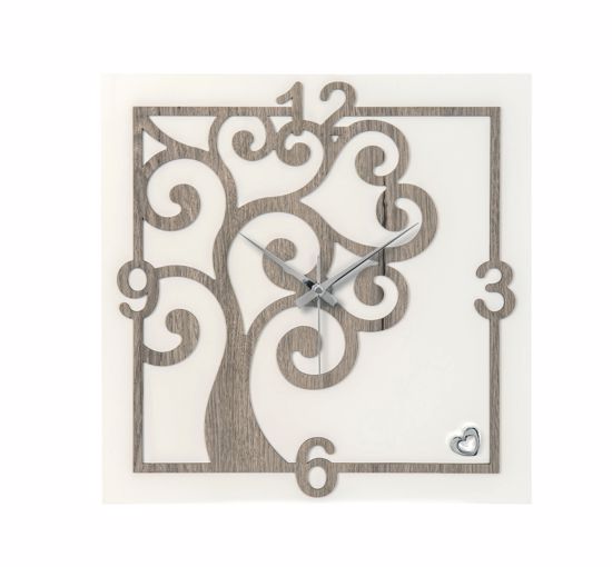 Orologio da parete moderno albero della vita rovere quadrato