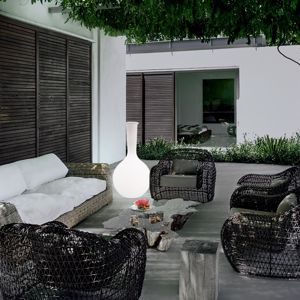 Lampada da terra per giardino moderna 76cm bianca design per esterno
