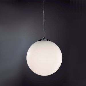 Lampada a sospensione boccia design moderno vetro bianco lucido 30cm
