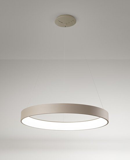 Affralux band diodi  lampadario 108cm led 136w 3000k sabbia cerchio per soggiorno moderno