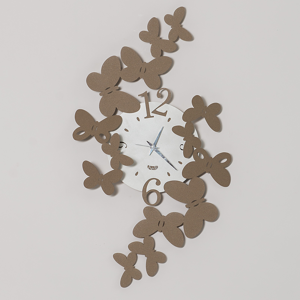 Orologio farfalle da parete design moderno metallo vetro beige