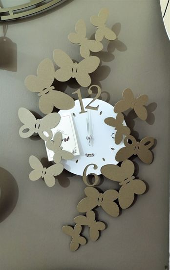 Orologio farfalle da parete design moderno vetro beige