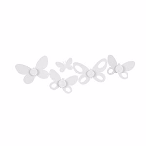 Appendiabiti da parete design moderno farfalle bianco