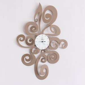 Orologio da parete cucina design moderno rotondo metallo beige