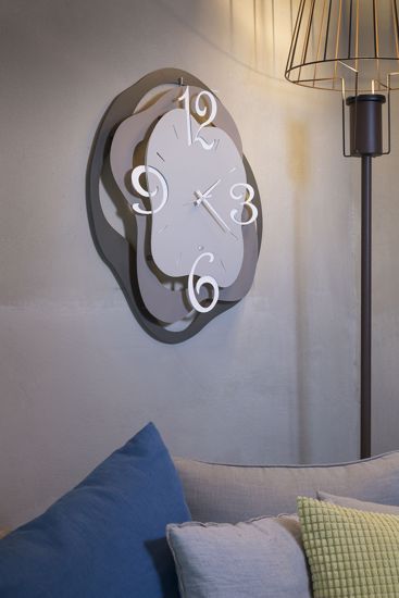 Orologio da parete moderno antracite ardesia bianco alluminio