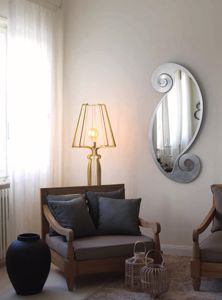 Specchio argento da parete stile contemporaneo